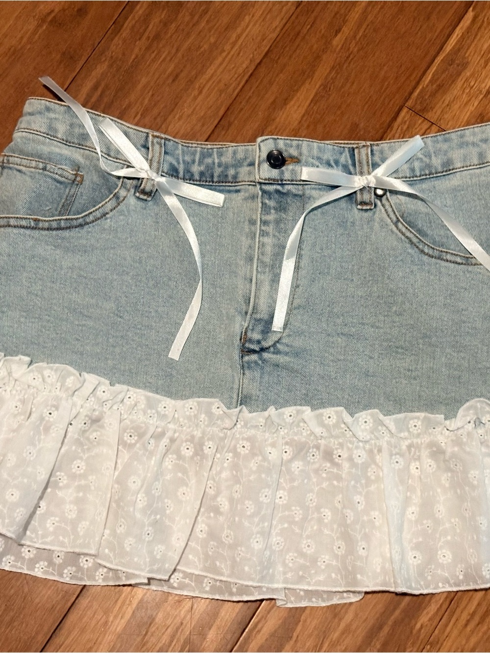 NWOT Hot Topic Cutecore 2x Skirt Light Wash Denim Mini